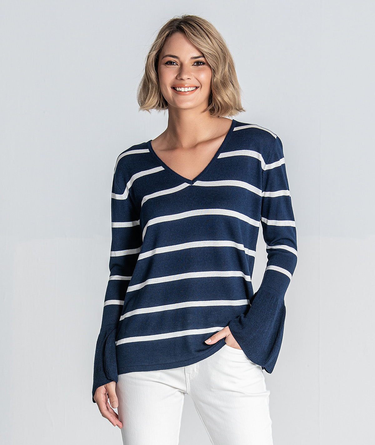 Camisola riscas manga folho 1879