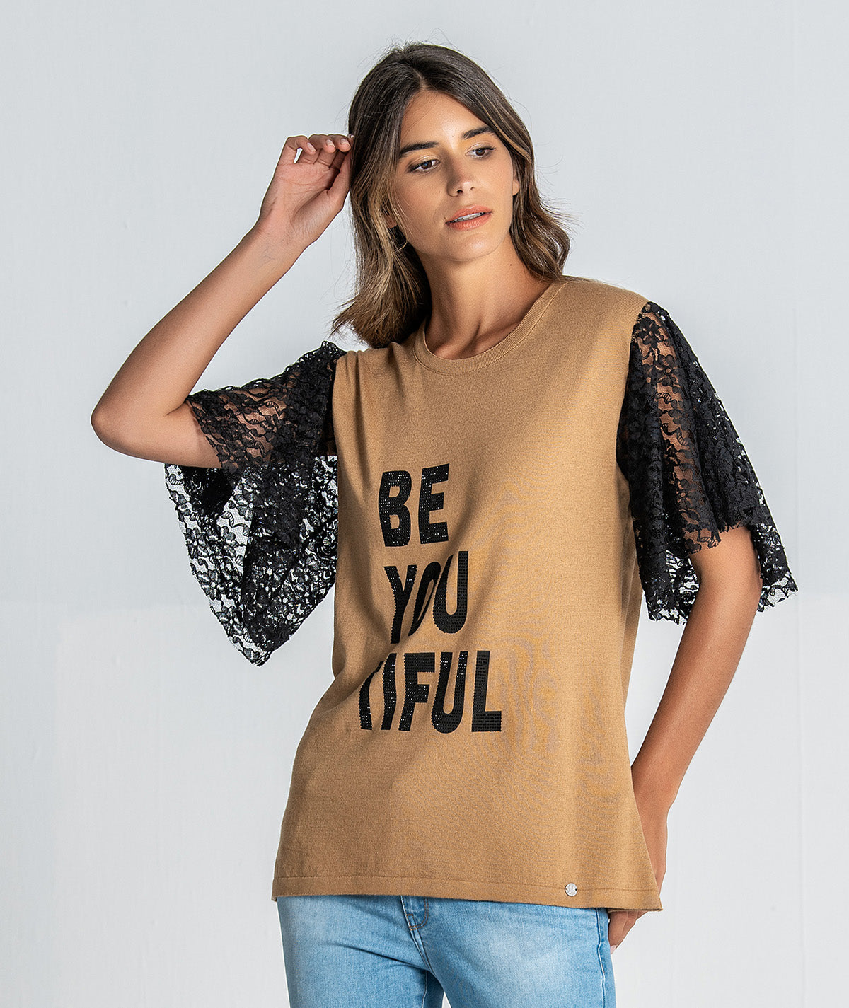 Camisola com manga em renda 1928