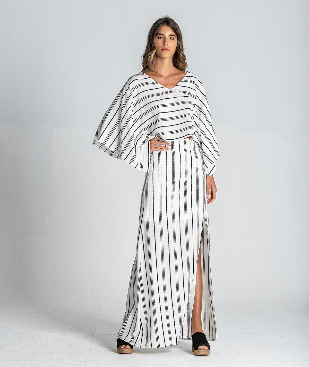 Saia comprida às riscas 2842