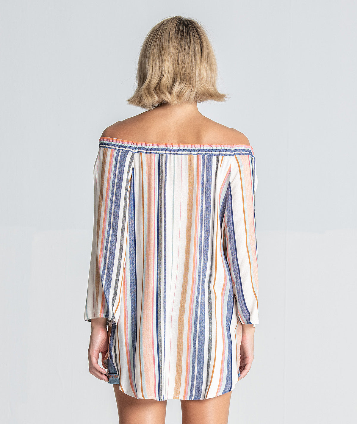 Blusa às riscas com cordão 2843