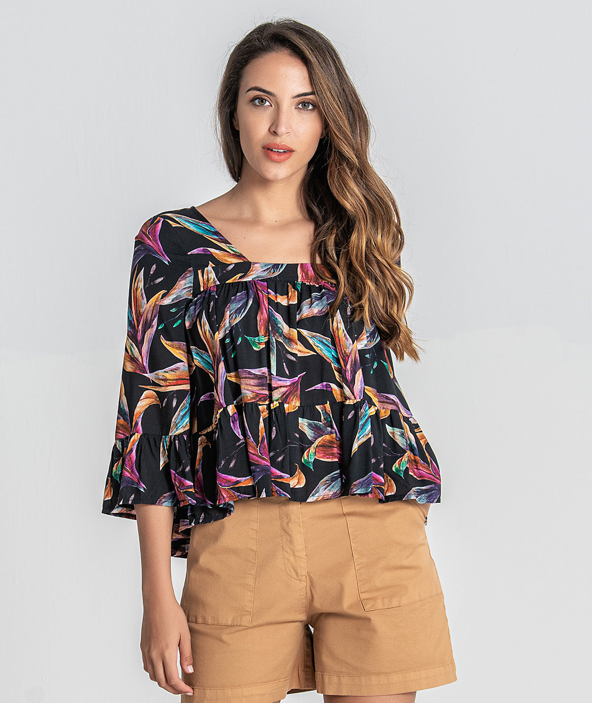 Blusa com folhos 2854