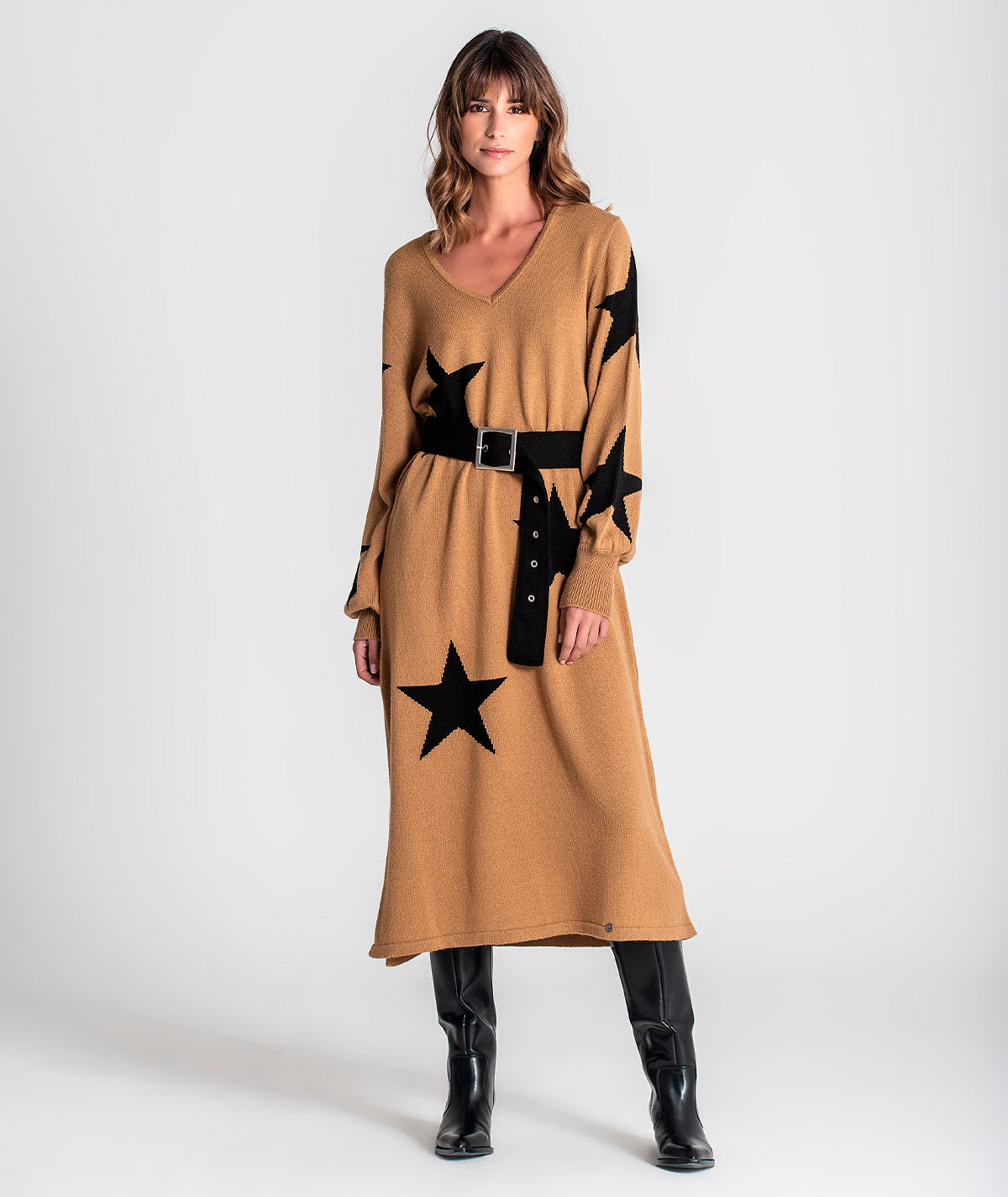 Vestido estrelas com cinto 3178
