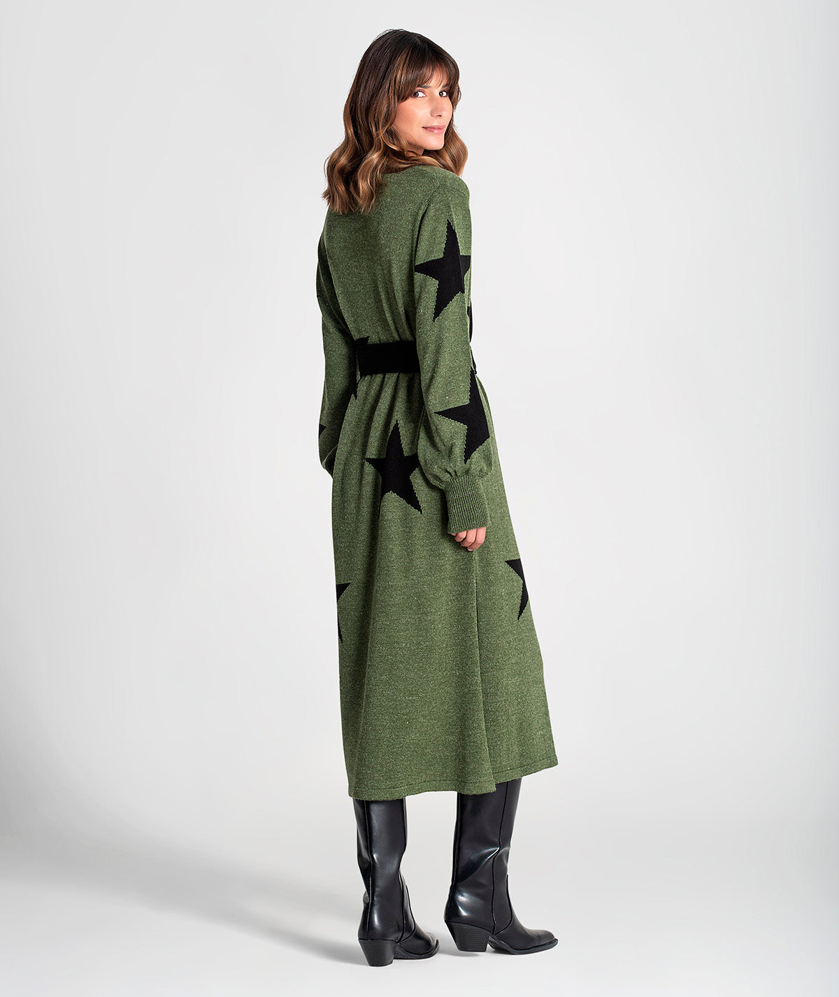Vestido estrelas com cinto 3178