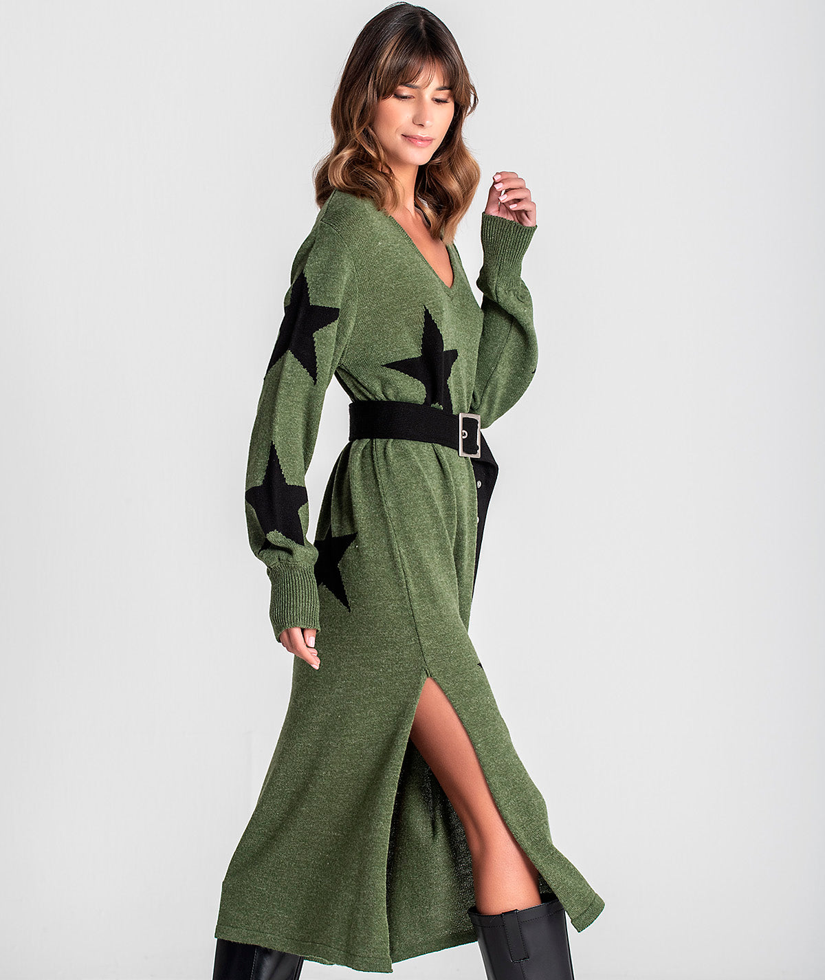 Vestido estrelas com cinto 3178