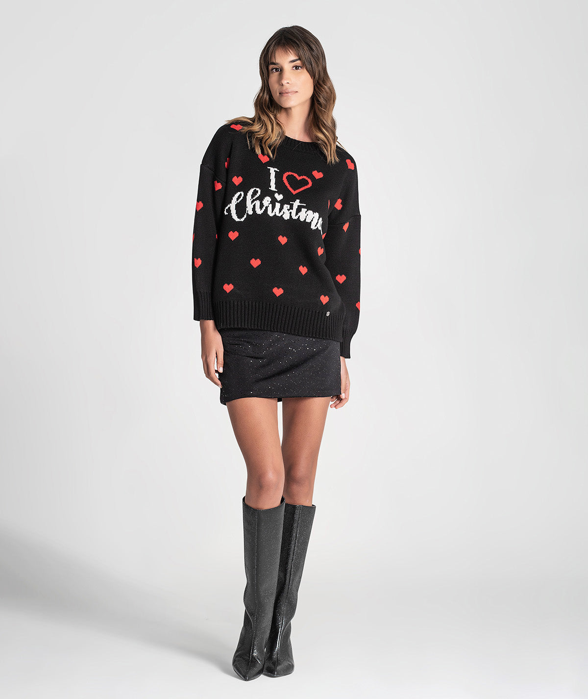 Camisola jacquard i love christmas 3236
