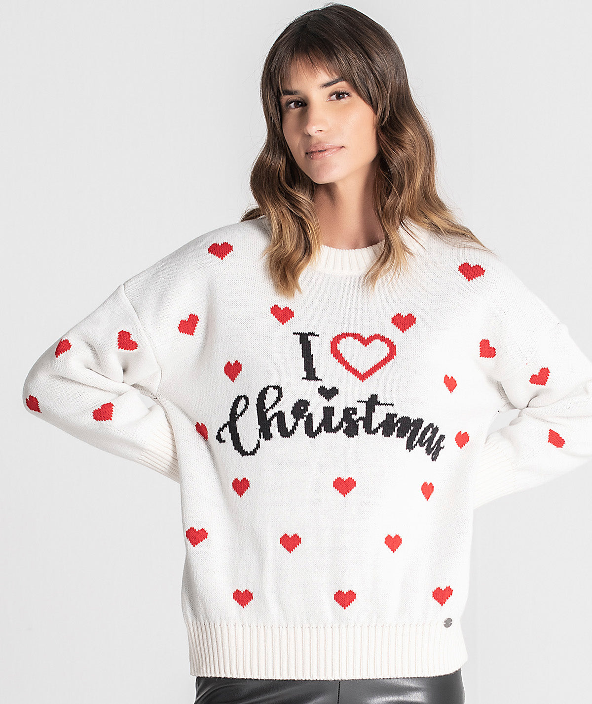 Camisola jacquard i love christmas 3236