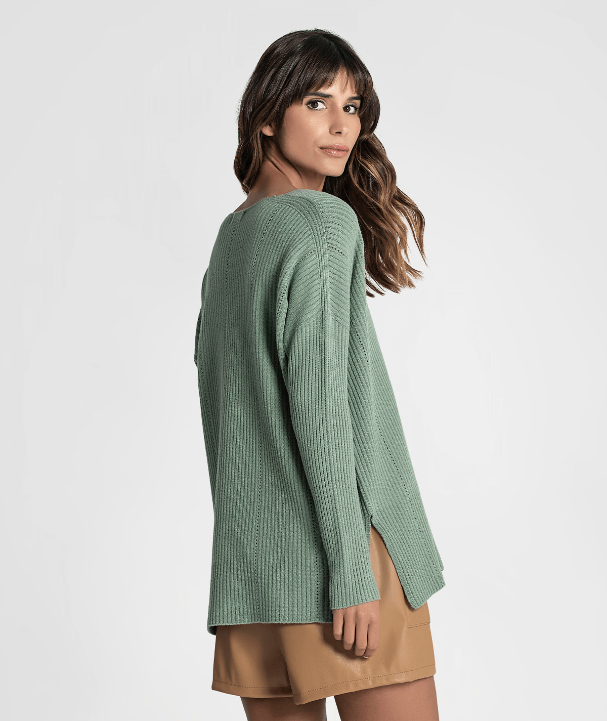 Camisola canelada com perfurados 3247
