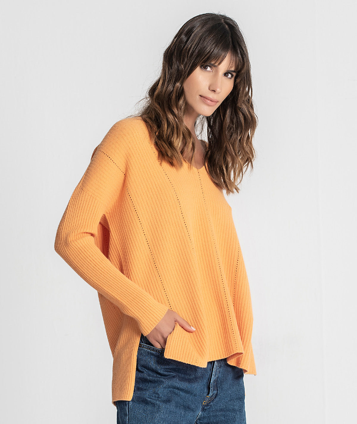 Camisola canelada com perfurados 3247