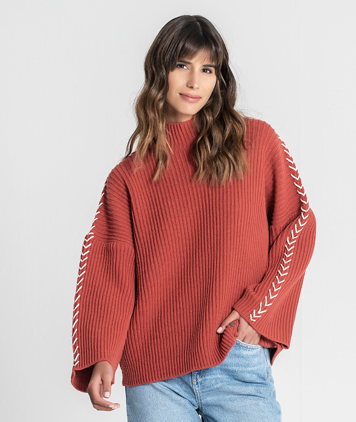 Camisola oversize canelada 3248