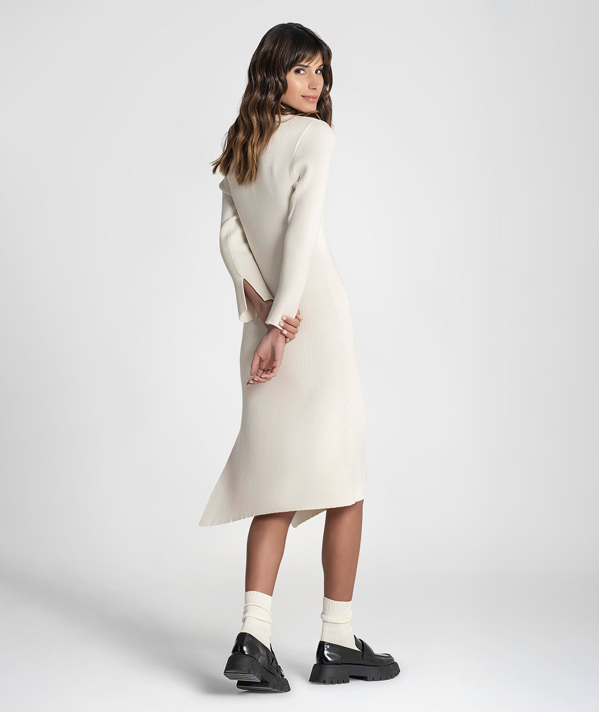 Vestido assimétrico com botões 3265