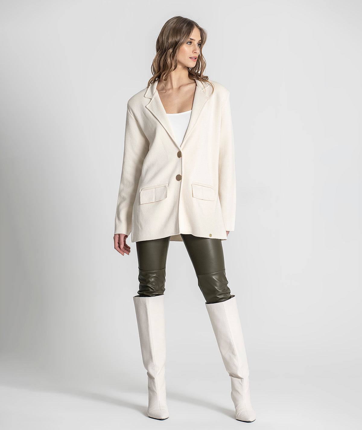 Blazer tricot com botões 3285