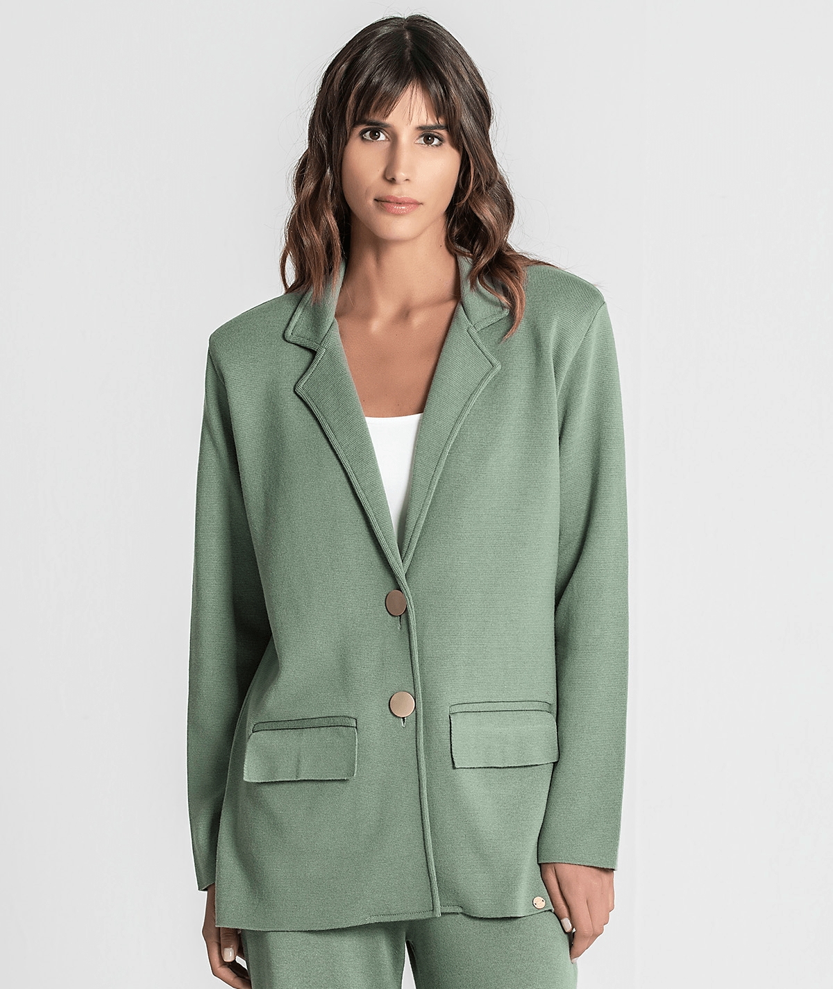 Blazer tricot com botões 3285