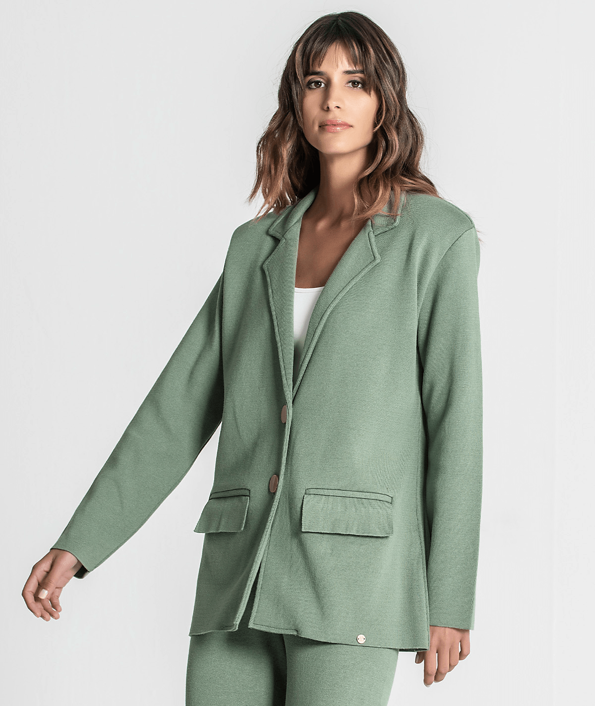 Blazer tricot com botões 3285