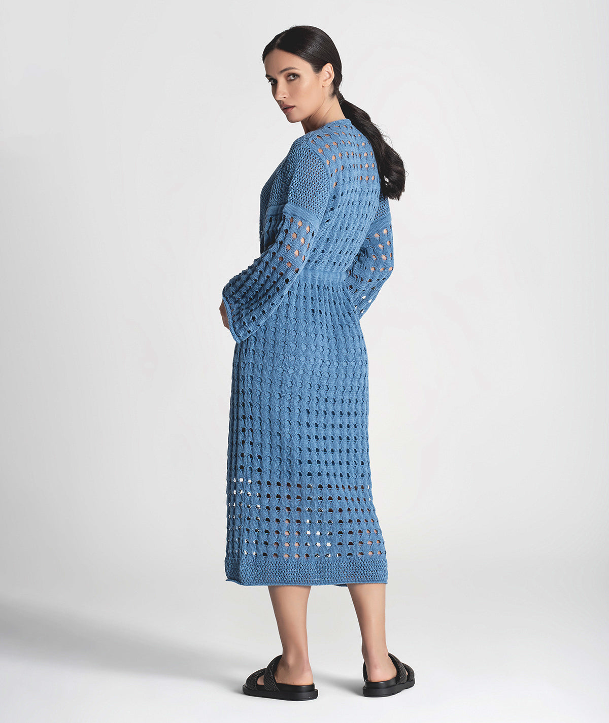 Vestido perfurado com cordão 3291