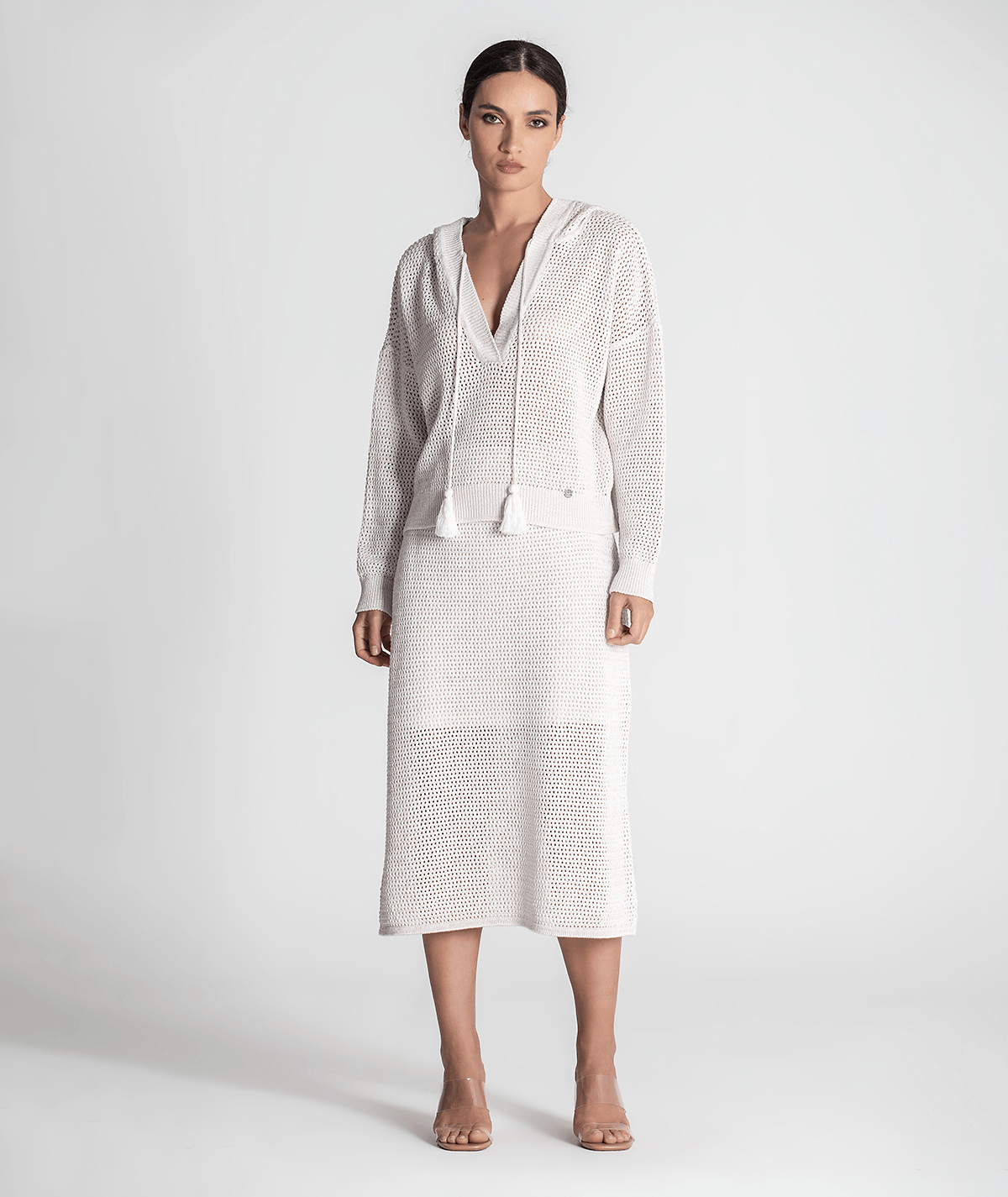 Glittery perforated hoodie 3293