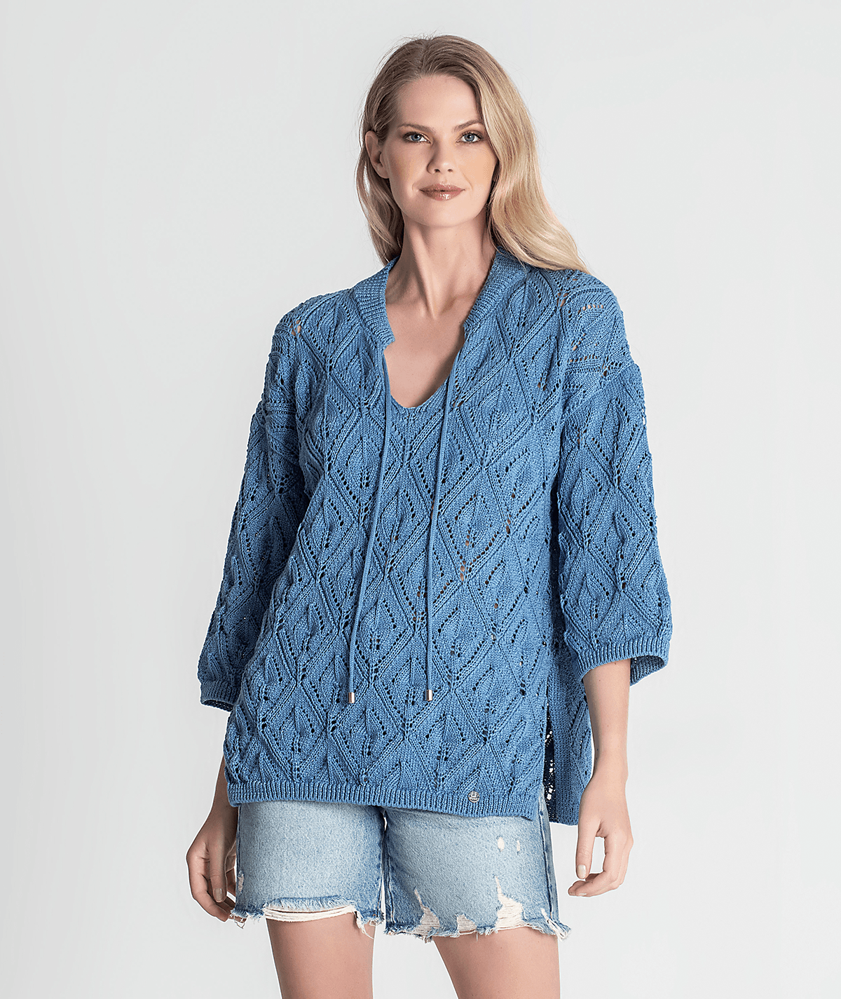 Camisola perfurada com cordão 3295