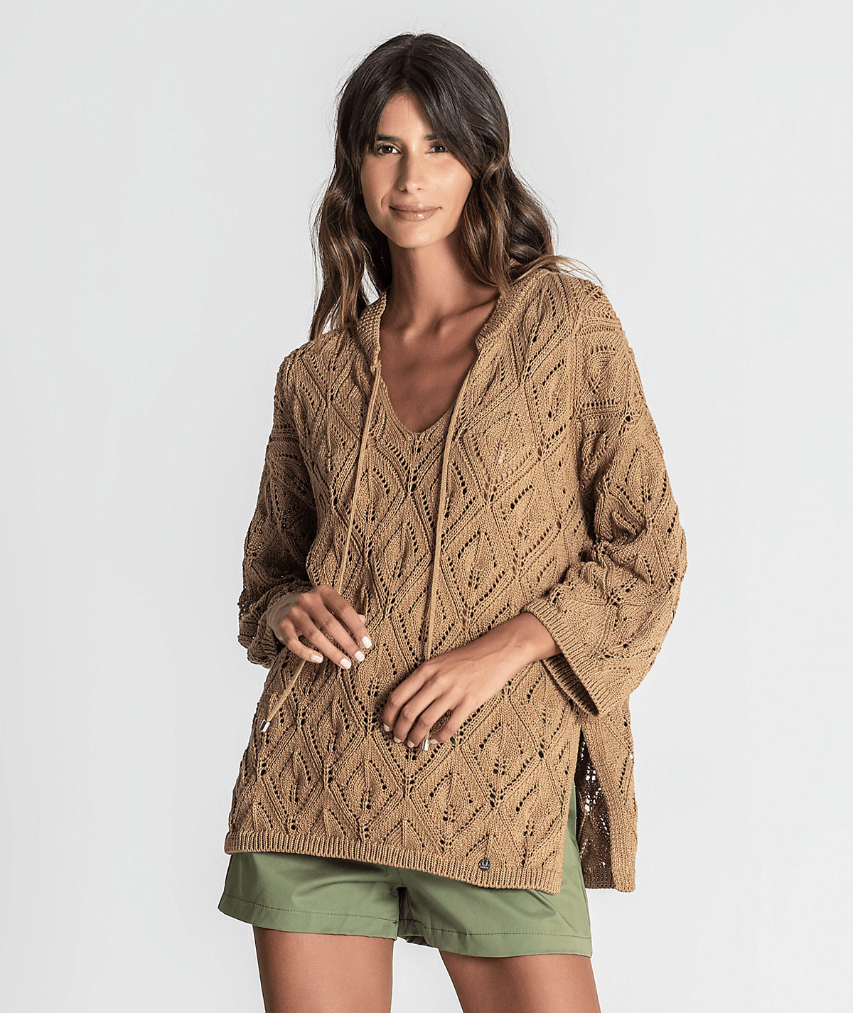 Camisola perfurada com cordão 3295