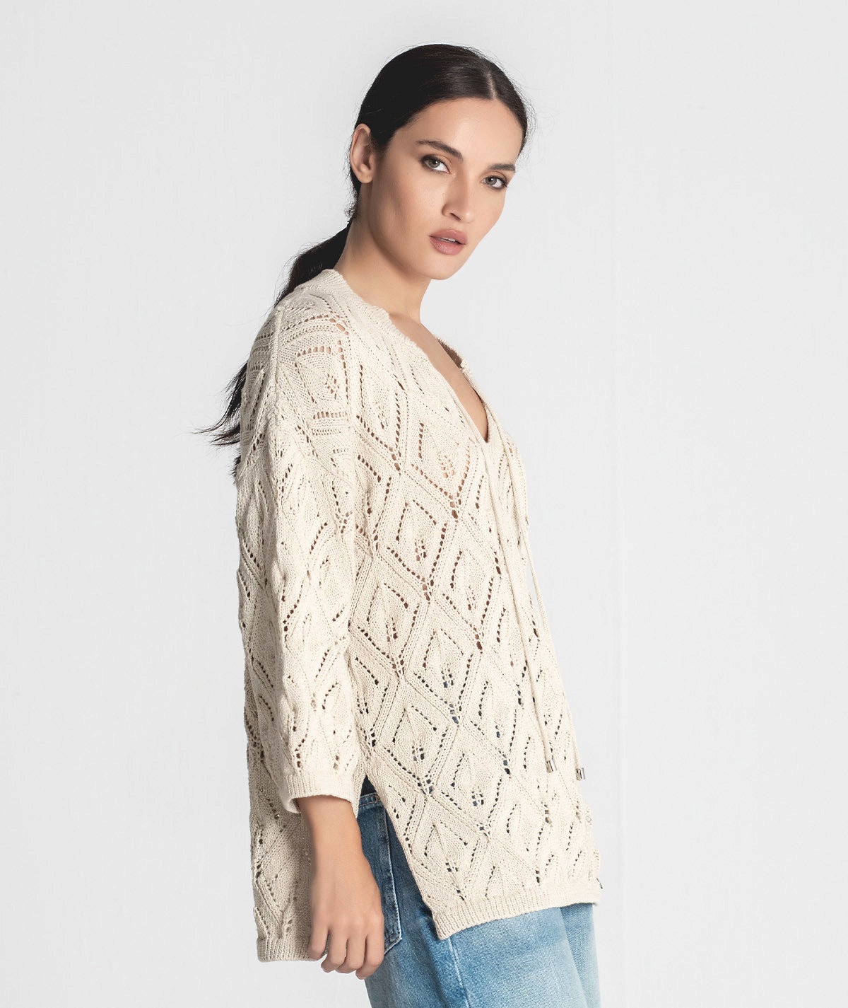 Camisola perfurada com cordão 3295