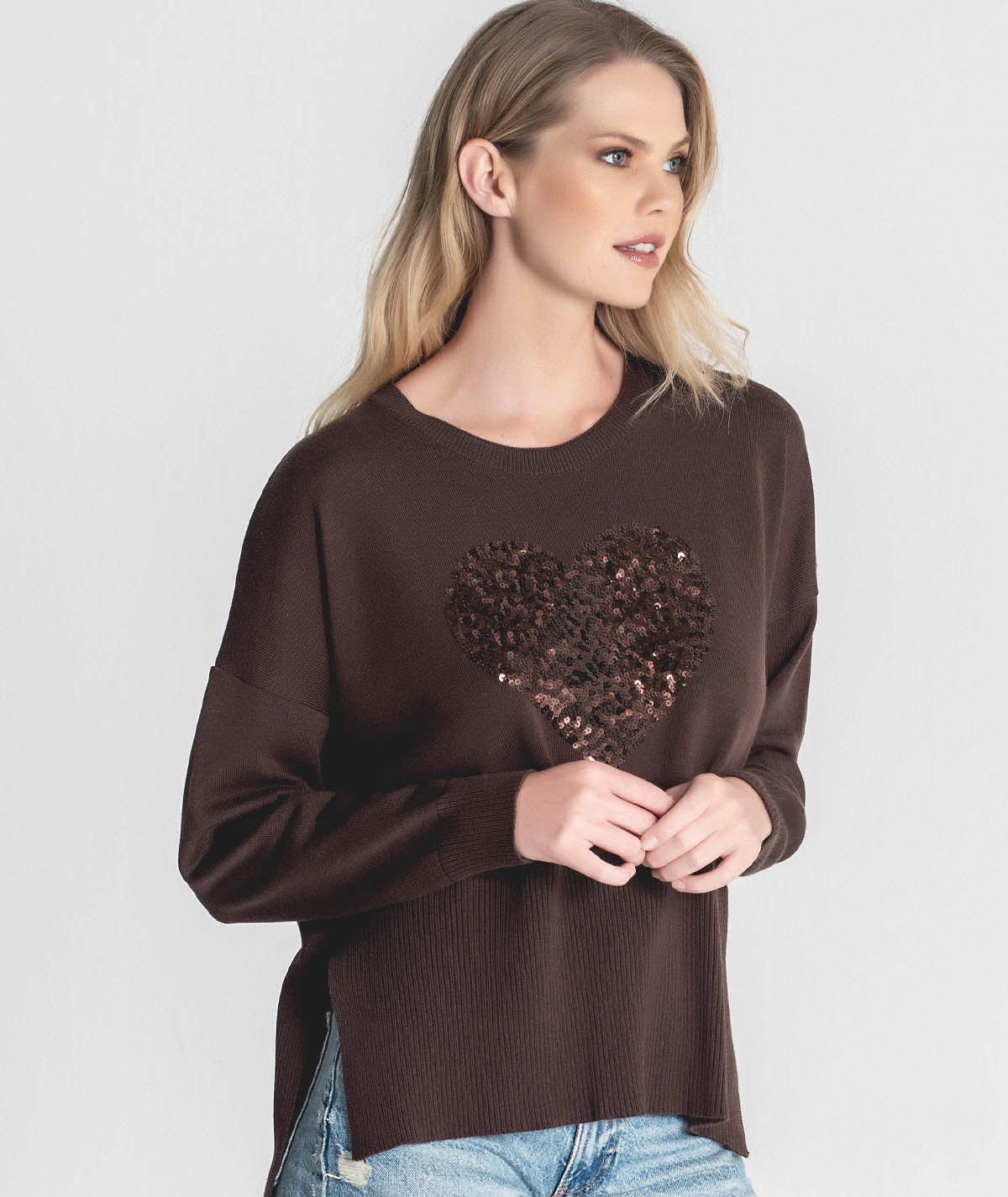 Camisola coração lantejoulas 3328