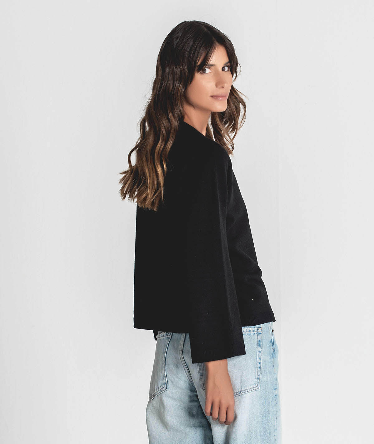 Camisola decote em v com detalhe 3330