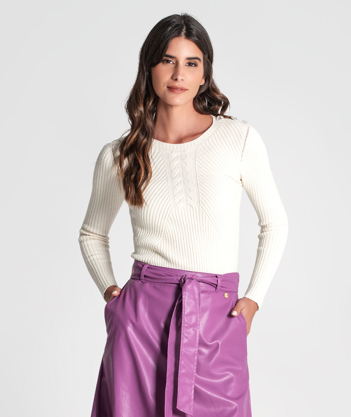 Camisola estruturada com botões 3345