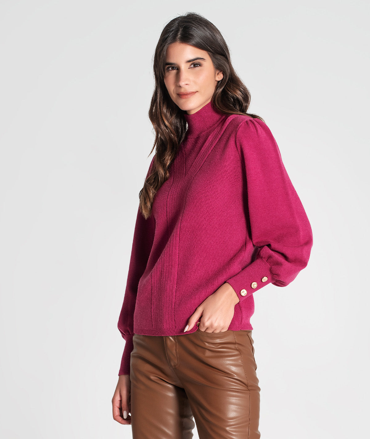 Camisola com botões nos punhos 3348