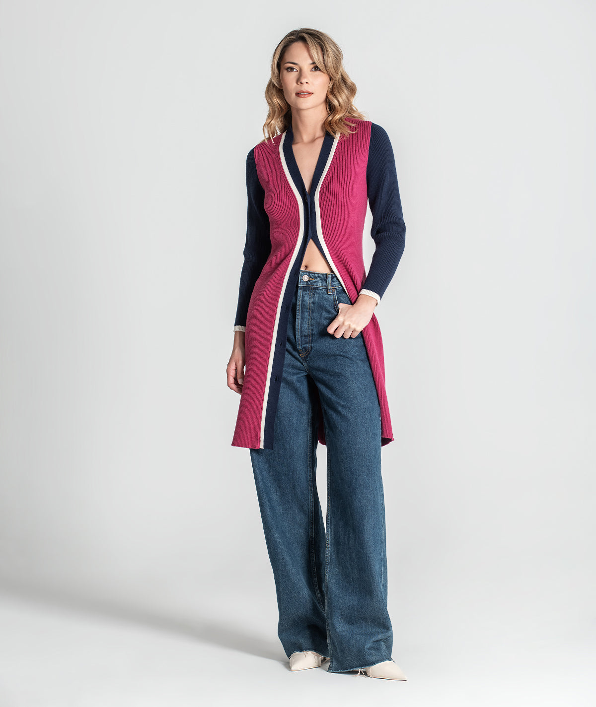 Vestido com contrastes 3354