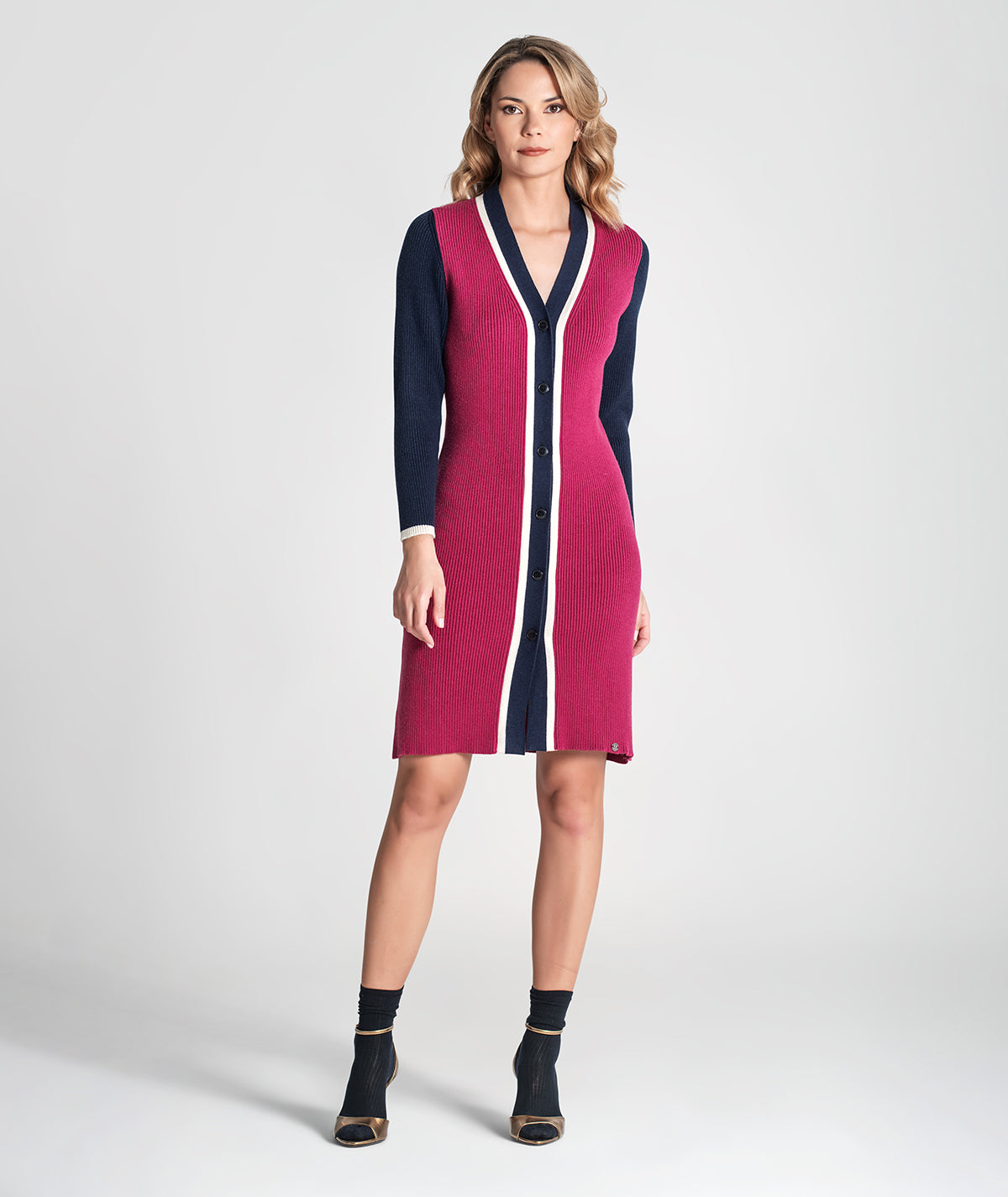 Vestido com contrastes 3354