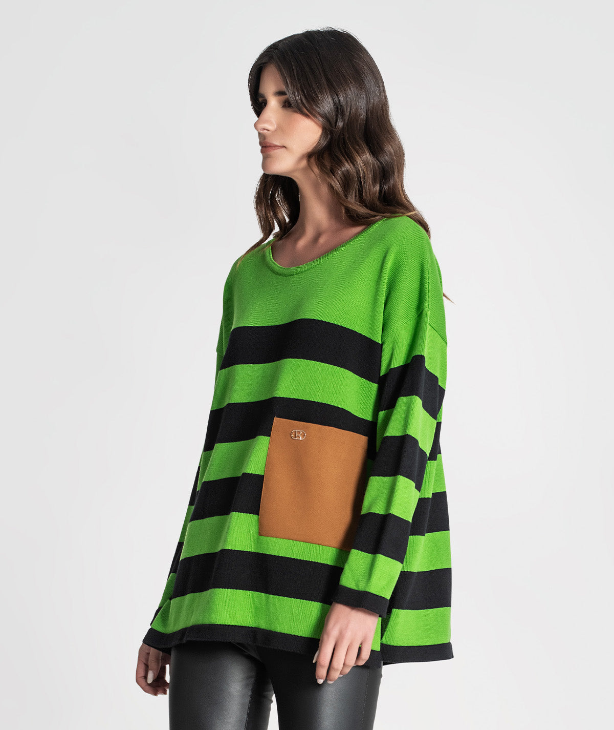 Camisola riscas com bolso 3355