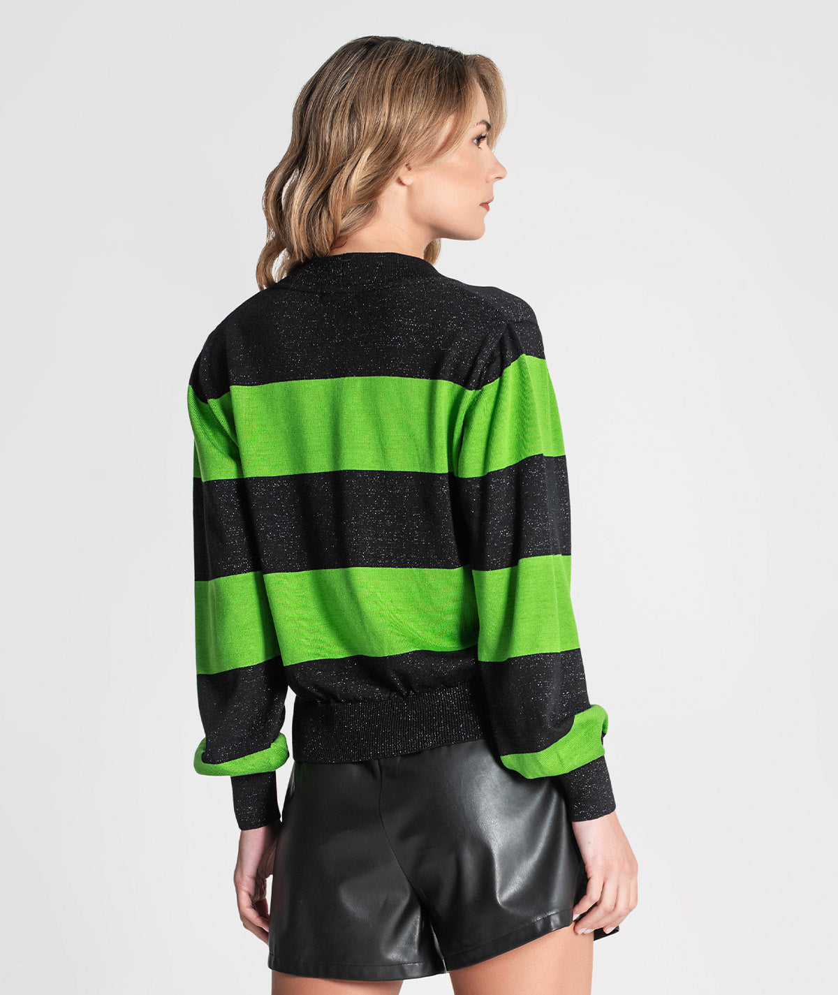 Casaco riscas com lurex 3356