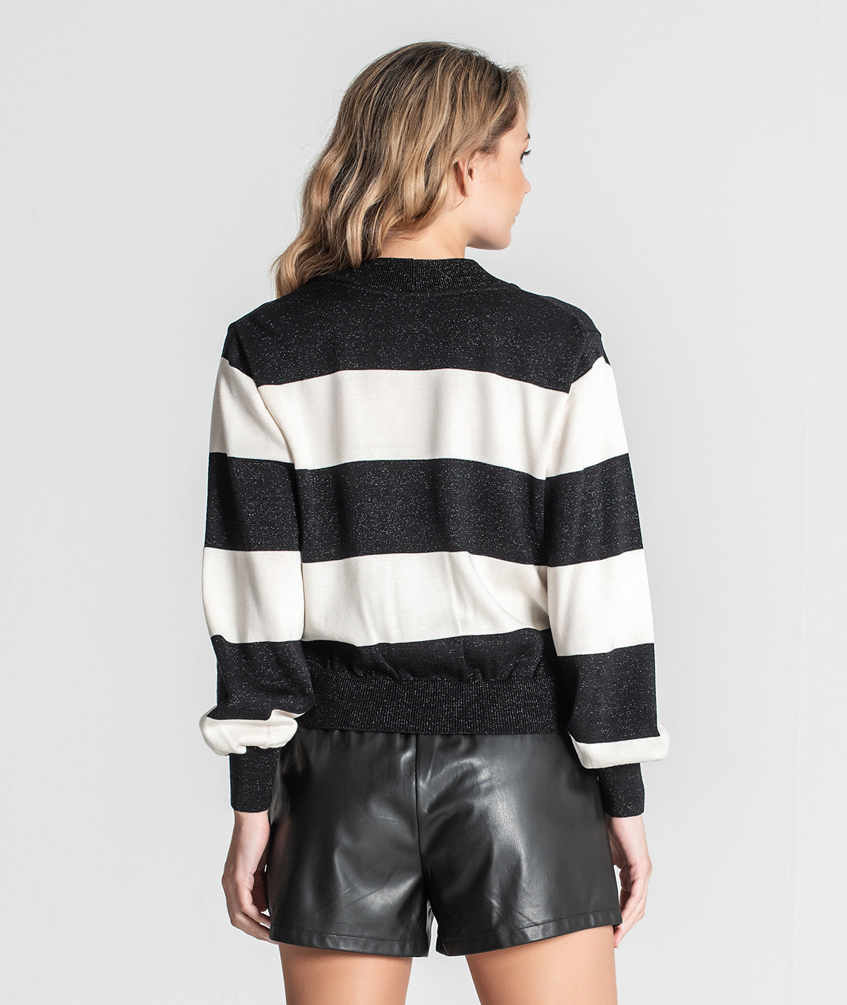 Casaco riscas com lurex 3356