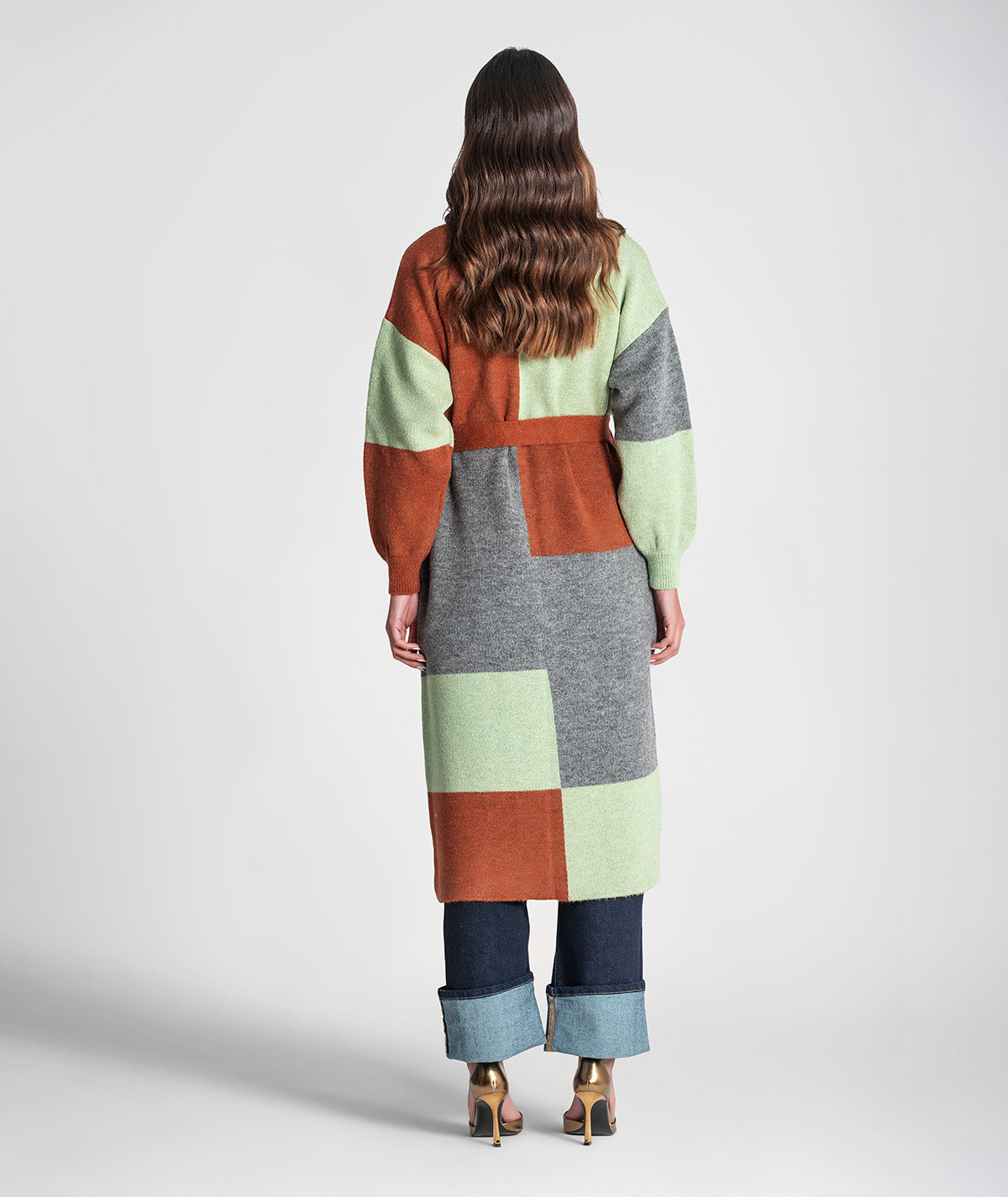 Casaco comprido colorblock 3359