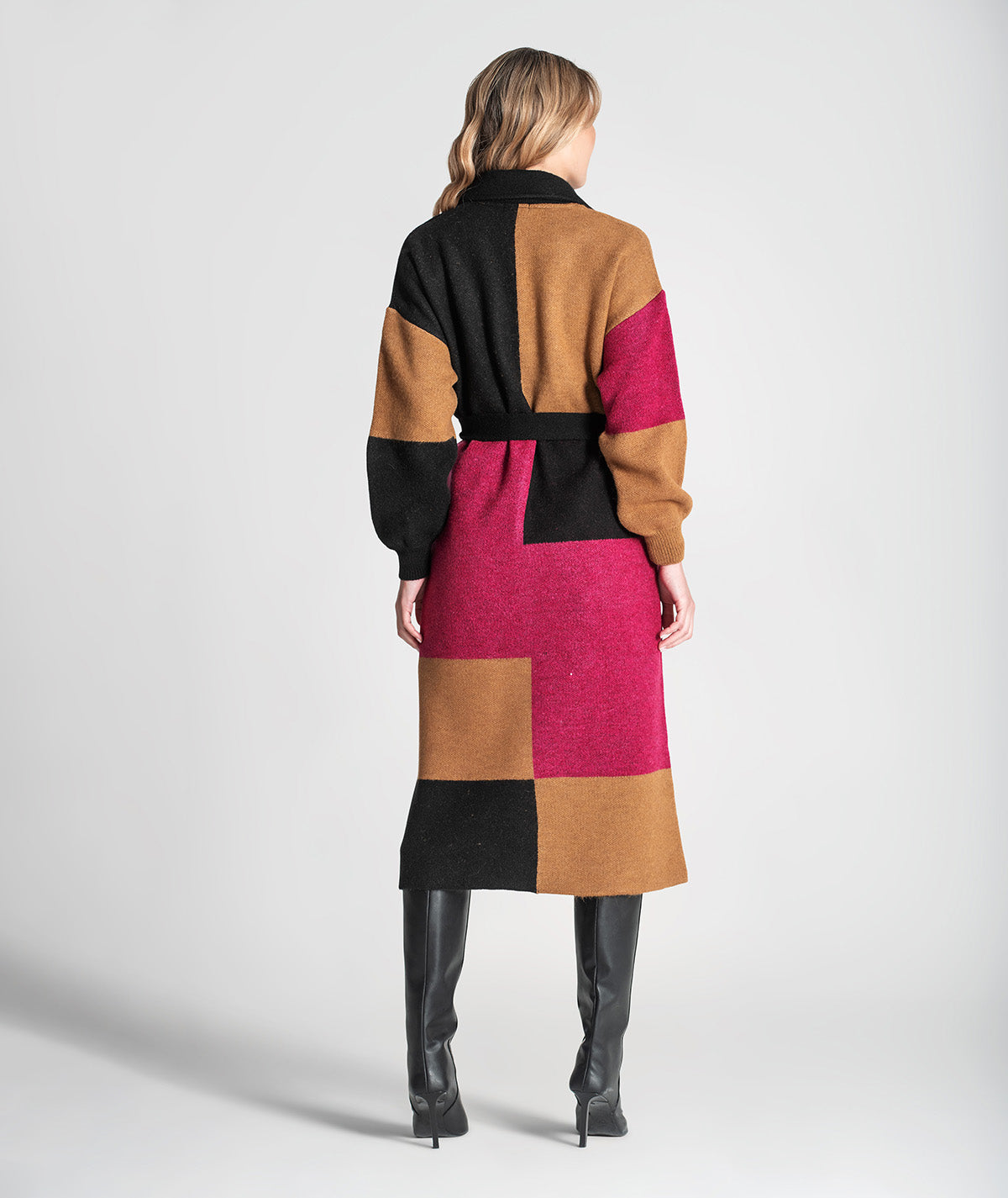 Casaco comprido colorblock 3359