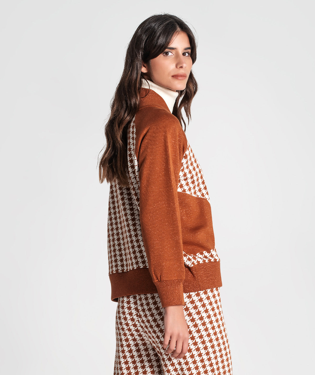 Casaco bomber pied-de-poule 3365