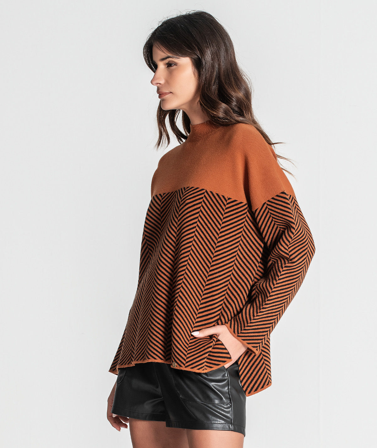 Camisola com jacquard espinha 3371