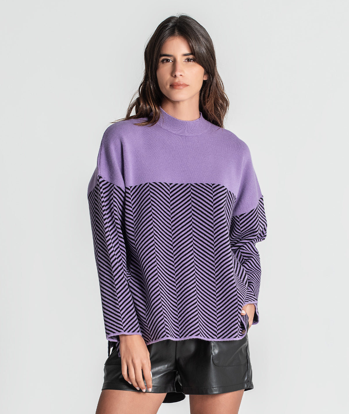 Camisola com jacquard espinha 3371