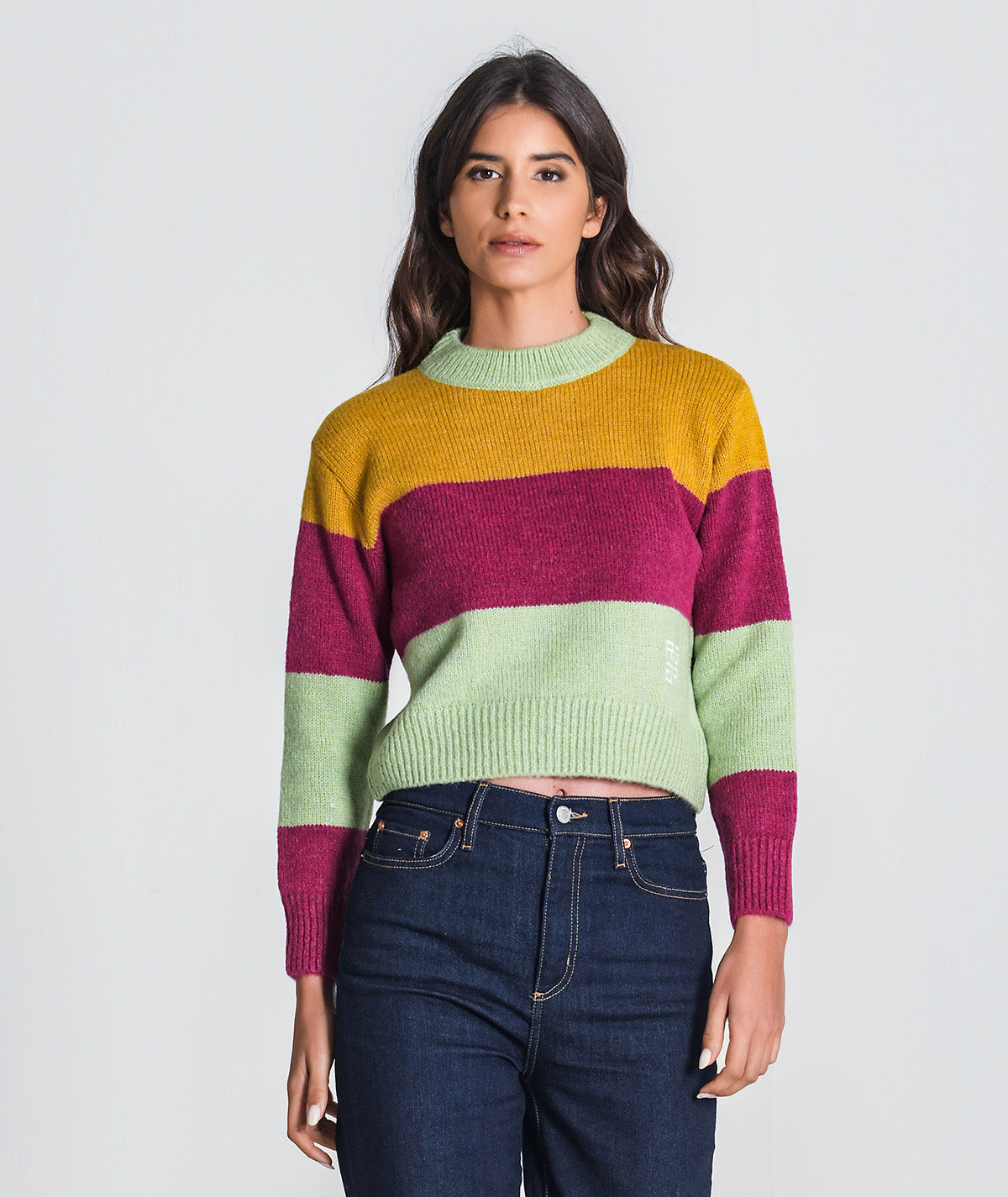 Camisola riscas com bordado 3372