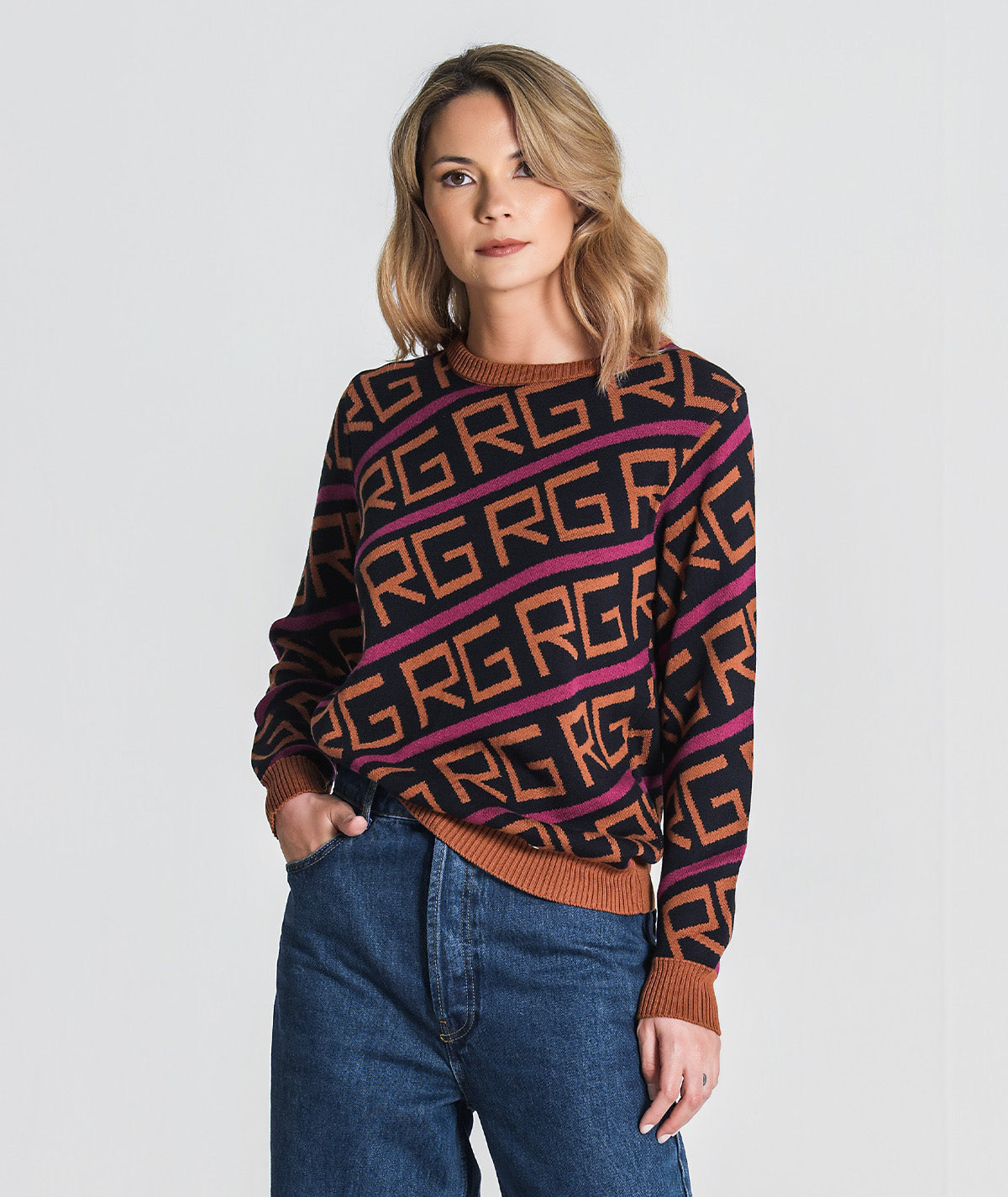 Camisola jacquard lettering 3376