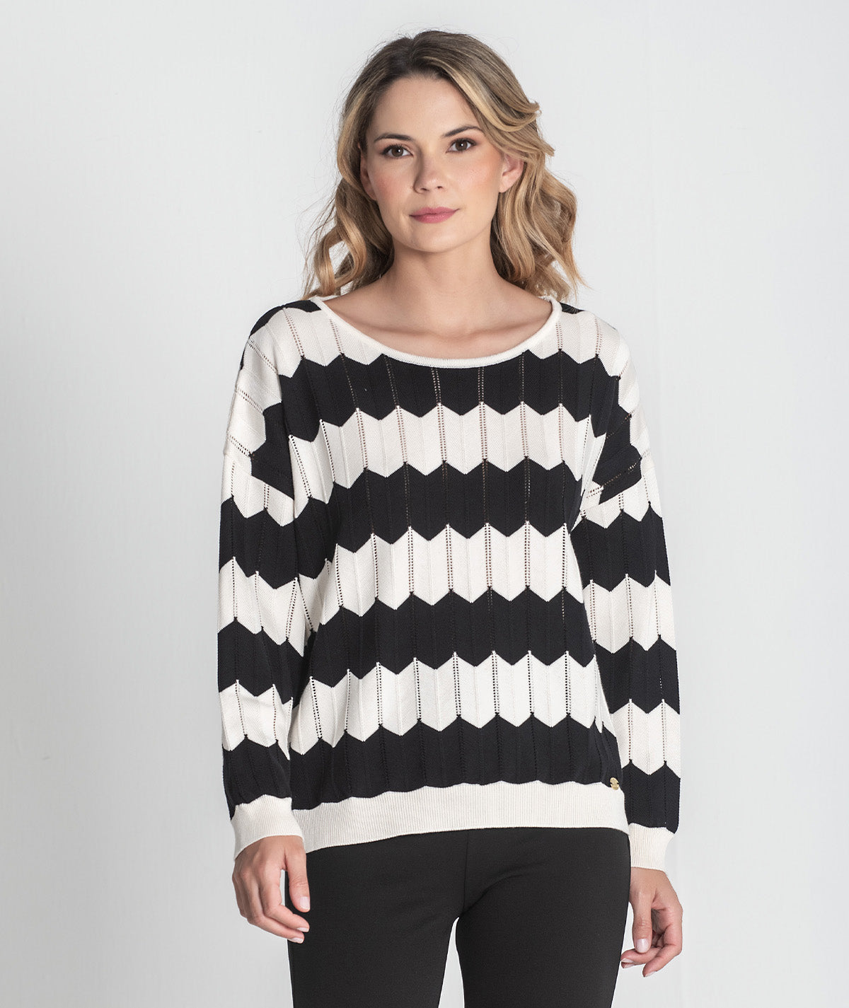 Camisola zigzag com perfurados 3382