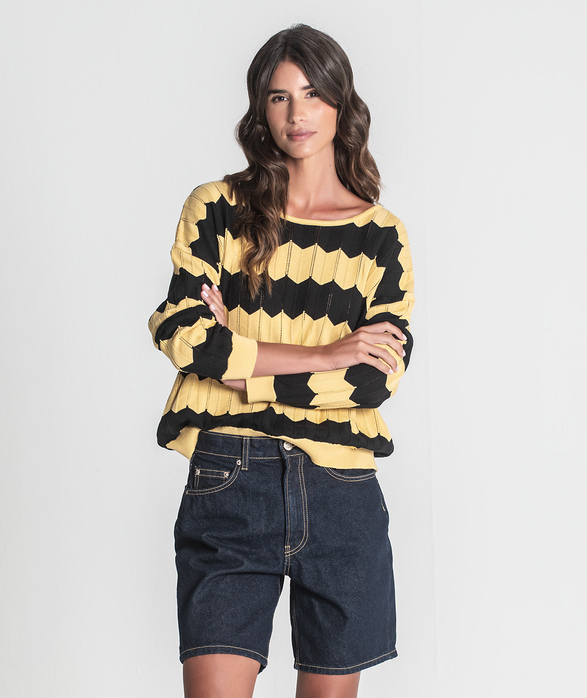 Camisola zigzag com perfurados 3382