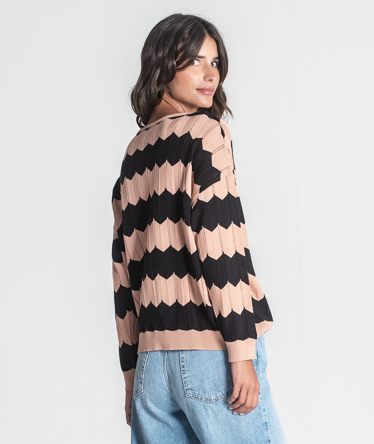 Camisola zigzag com perfurados 3382