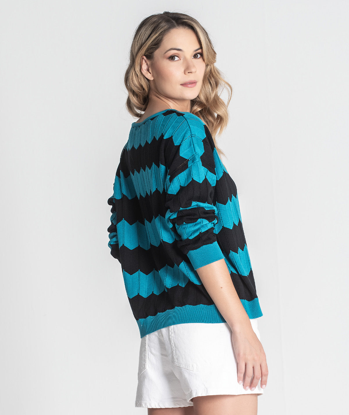 Camisola zigzag com perfurados 3382