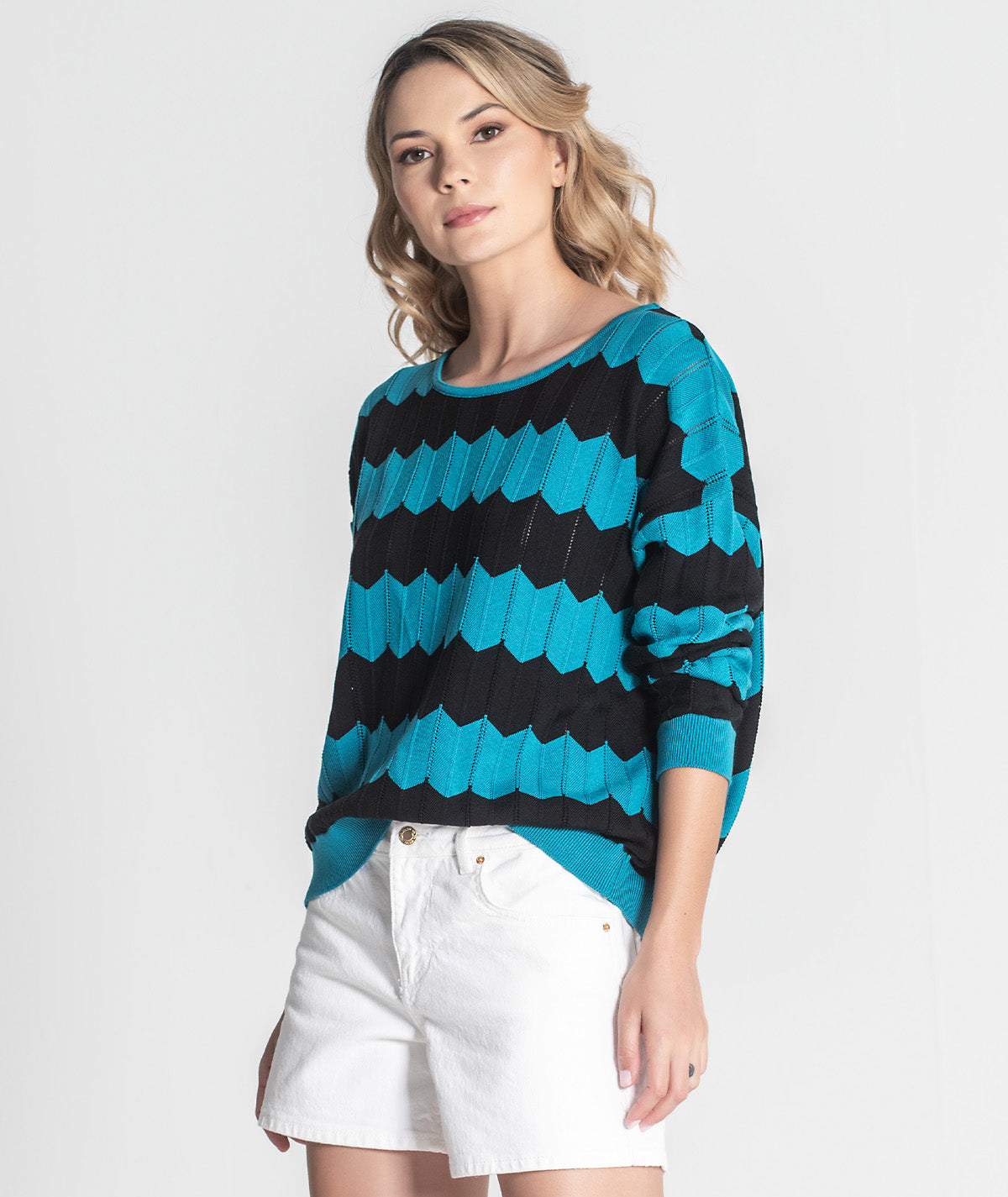 Camisola zigzag com perfurados 3382