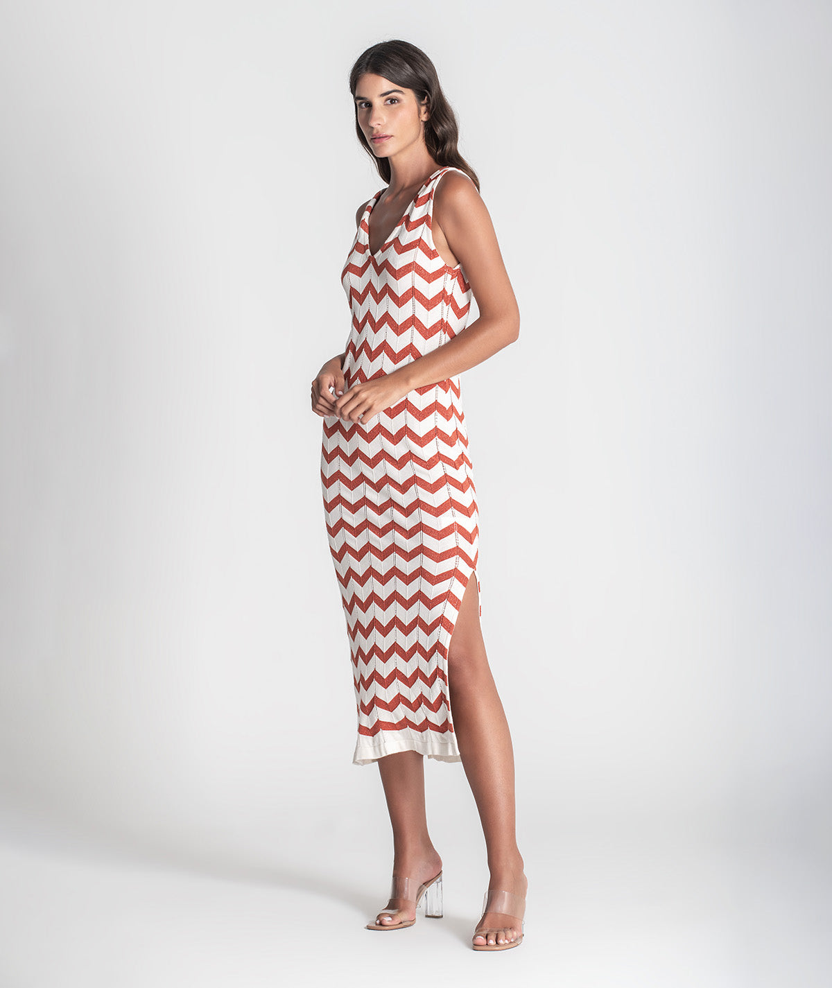 Vestido zigzag com brilho 3384