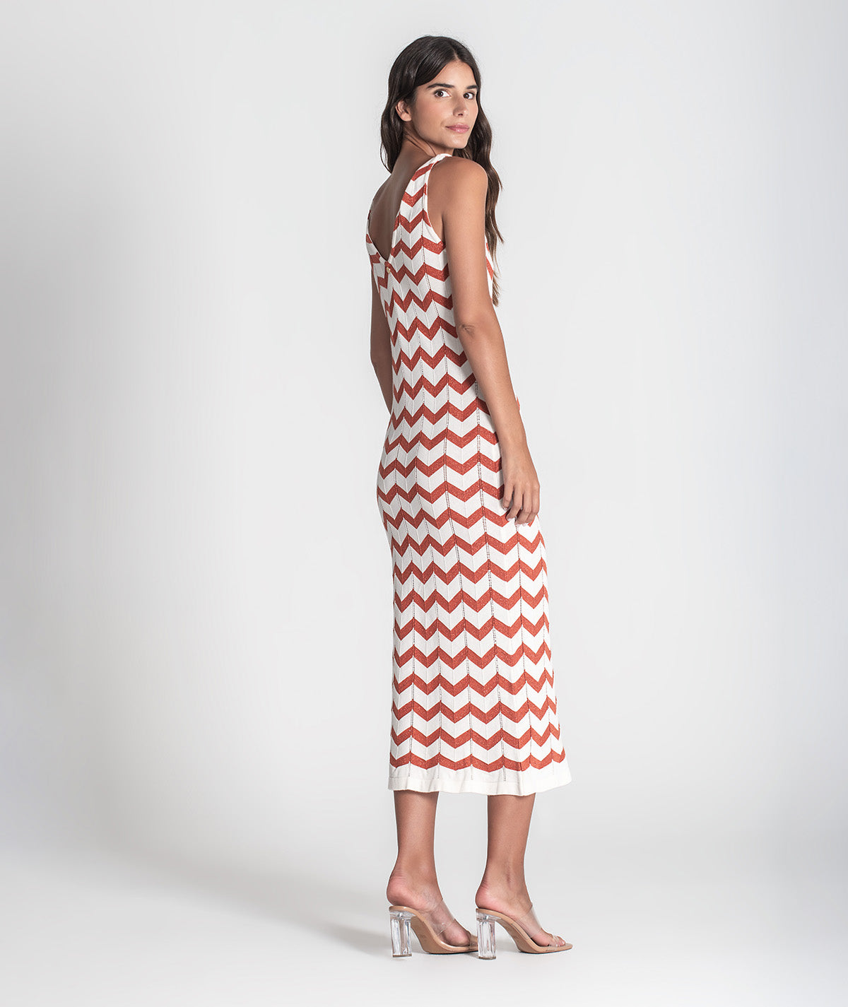 Vestido zigzag com brilho 3384