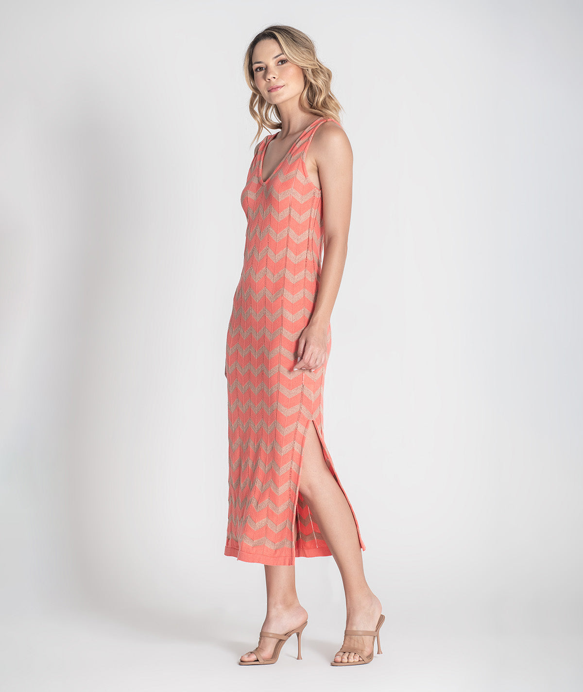 Vestido zigzag com brilho 3384