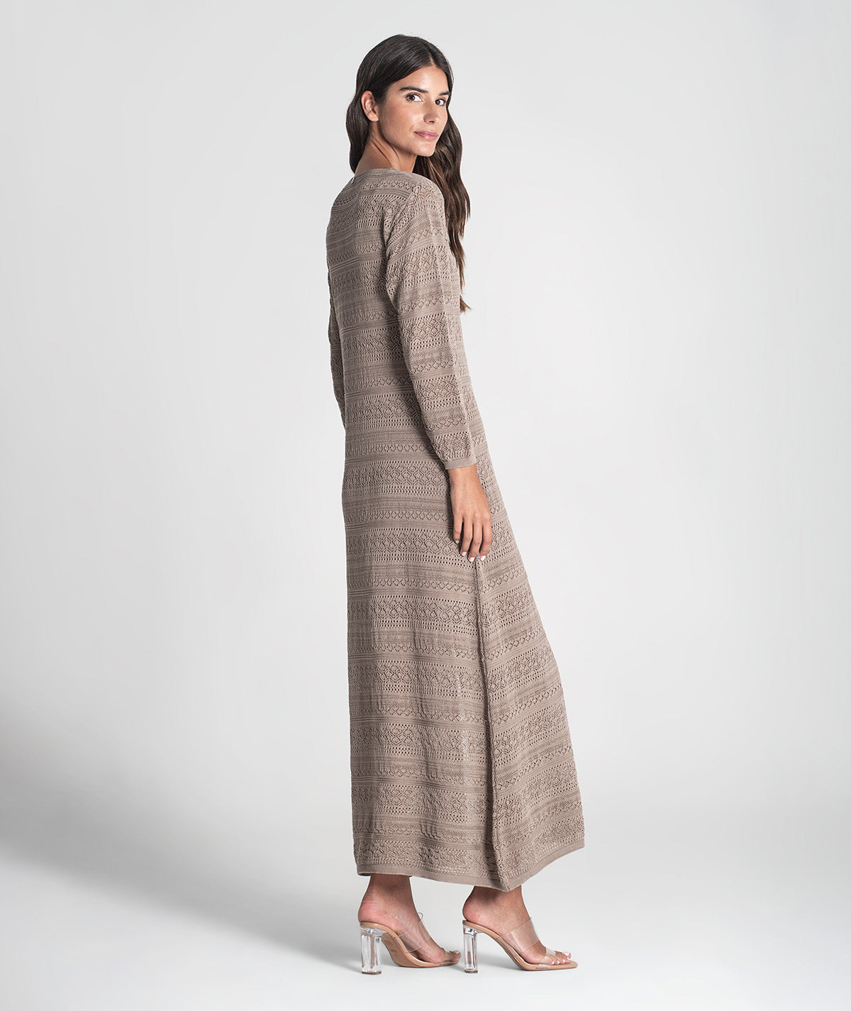 Vestido comprido perfurado 3390