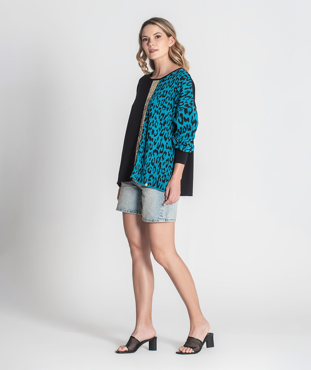 Camisola animal print com lantejoulas 3398