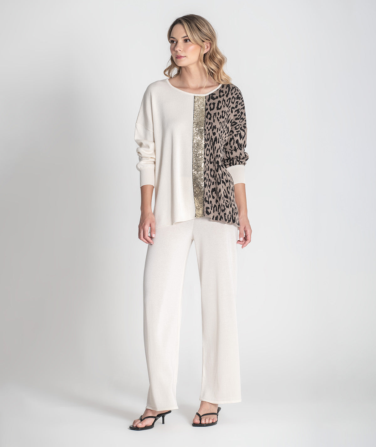 Camisola animal print com lantejoulas 3398