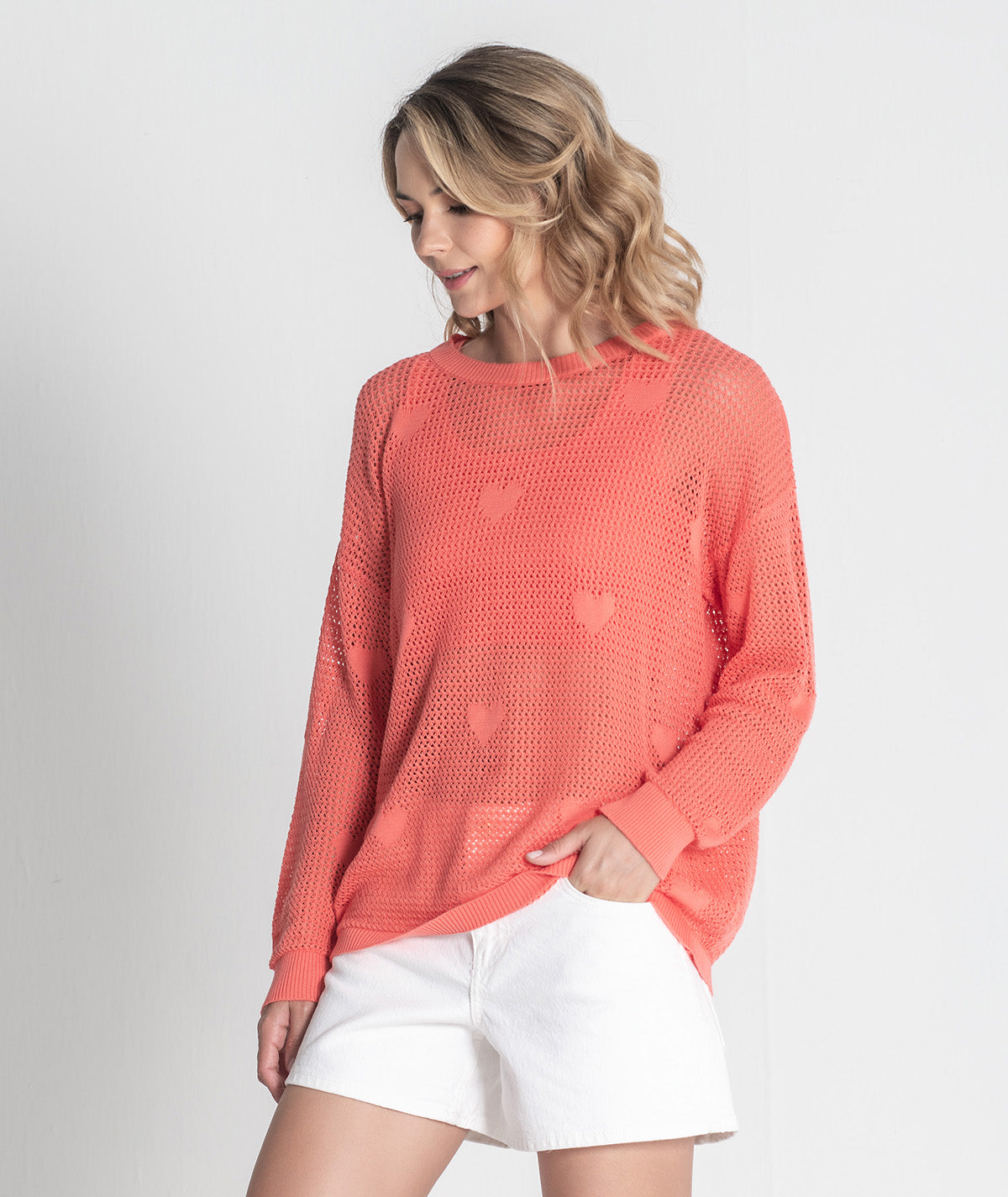 Camisola perfurada corações 3399